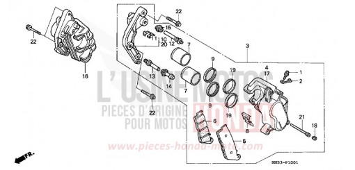 FRONT BRAKE CALIPER (CBR1000FK) CBR1000FK de 1989